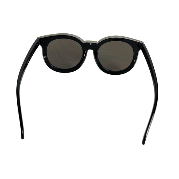 SUNGLASSES SUN GLASSES SHADES Black Silver Round Frames Plastic Arrow UV 400 - Picture 8 of 16